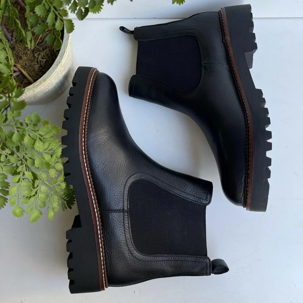 Caslon🍁black waterproof Leather Chelsea Boots size 11women Brand New - Picture 7 of 16
